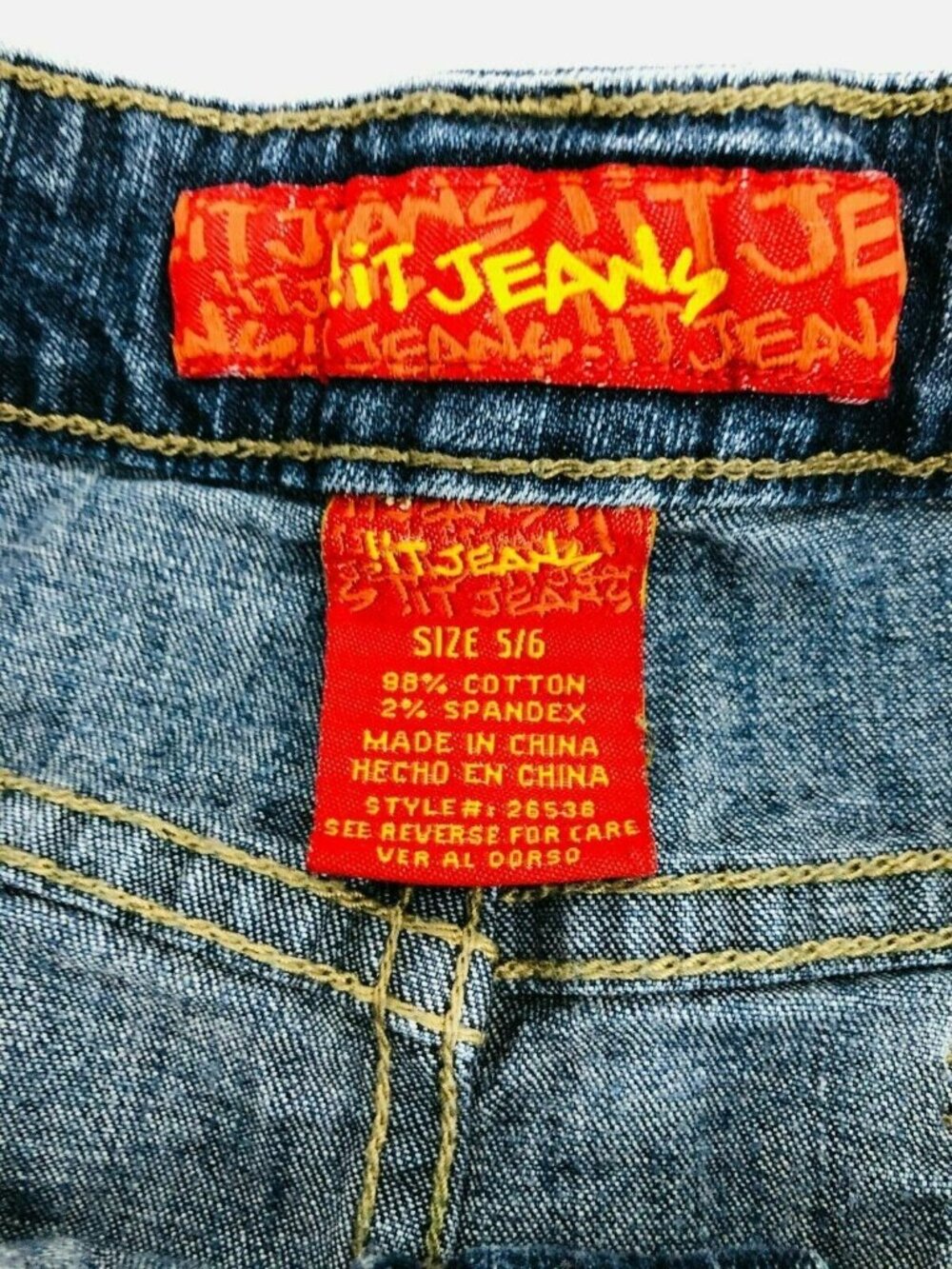 !It Jeans Mini Skirt Juniors Womens 5/6 Dark Blue Denim 4 Pocket Micro IT A-Line - Picture 8 of 8